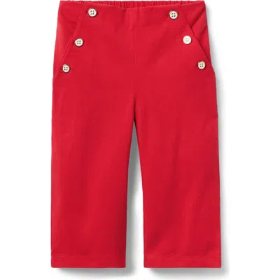 Janie And Jack Kids'  Wide Leg Button Pant In Red