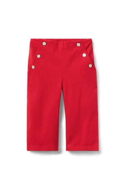 Janie And Jack Babies'  Wide Leg Button Pant In Red