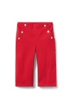 Janie And Jack Wide Leg Button Pant In Red