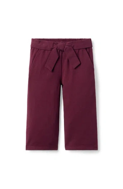Janie And Jack Kids'  Wide Leg Tie Waist Pant In Burgundy