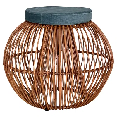 Pre-owned Janine Abraham / Dirk Jan Rol Janine Abraham & Dirk Jan Rol Midcentury Bamboo Stool With New Cushion, 1960s In Brown