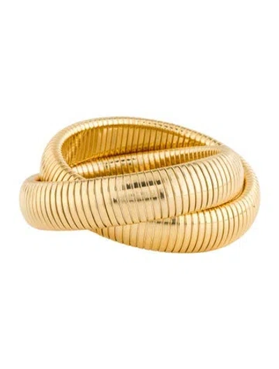 Pre-owned Janis Savitt Double Cobra Bangle Bracelet, 6.5" In Multi