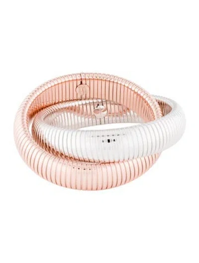 Pre-owned Janis Savitt Double Cobra™ Bangle Bracelet, 6.75" In Multi