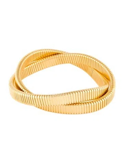 Pre-owned Janis Savitt Double Cobra Bangle Bracelet, 7" In Multi