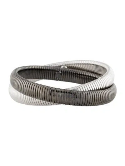 Pre-owned Janis Savitt Double Cobra™ Bangle Bracelet, 7.25" In Multi