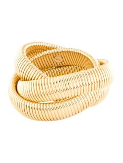 Pre-owned Janis Savitt Double Cobra Rolling Bracelet, 6" In Multi