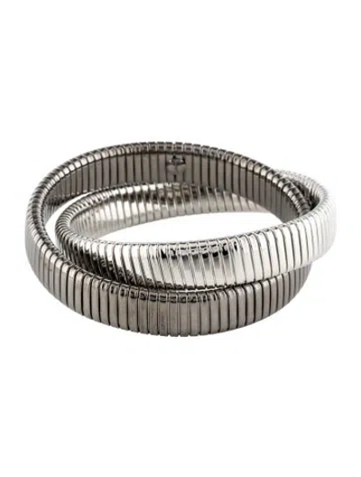 Pre-owned Janis Savitt Double Flat Cobra™ Bangle Bracelet, 7" In Multi