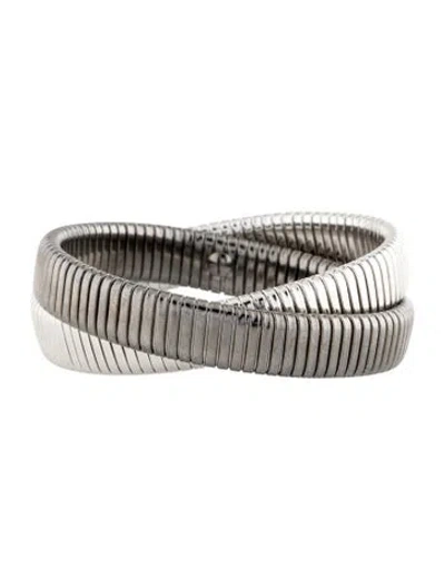 Pre-owned Janis Savitt Double Flat Cobra™ Bangle Bracelet, 7.5" In Multi
