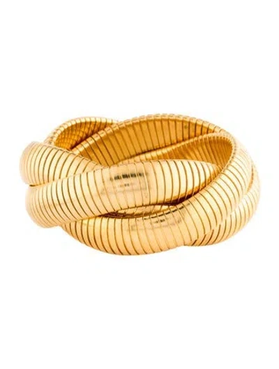 Pre-owned Janis Savitt Triple Cobra Bangle Bracelet, 7.25" In Multi