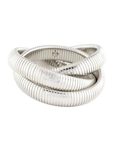 Pre-owned Janis Savitt Triple Cobra™ Bangle Bracelet, 7.5" In Multi