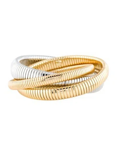 Pre-owned Janis Savitt Triple Cobra™bangle Bracelet, 7" In Multi