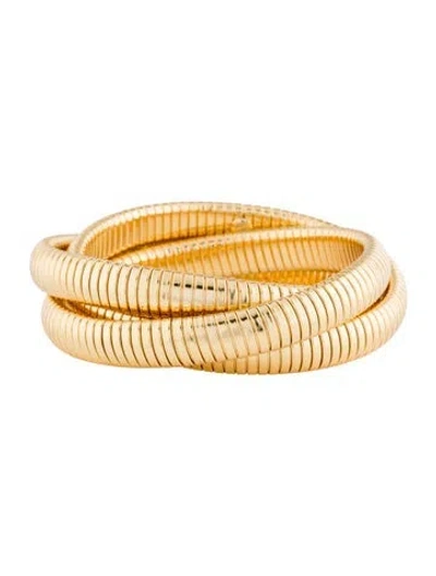 Pre-owned Janis Savitt Triple Cobra™bangle Bracelet, 7" In Multi