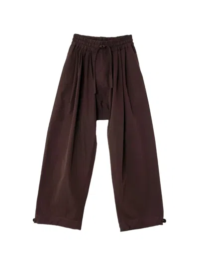 Jan-jan Van Essche Drawstring Wide-leg Trousers In Brown