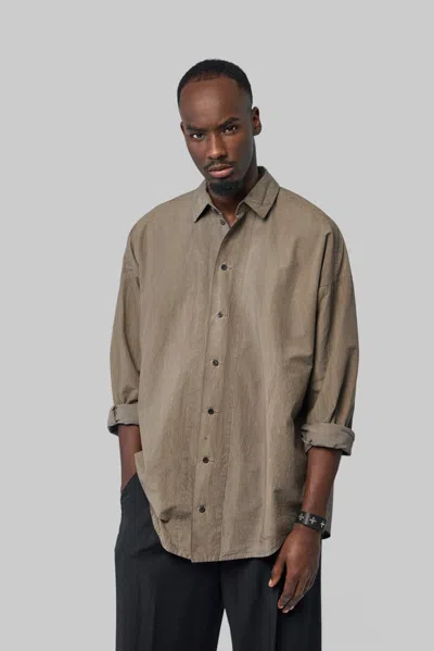 Jan-jan Van Essche Loose Dress Shirt With Center Back Pleat In Brown
