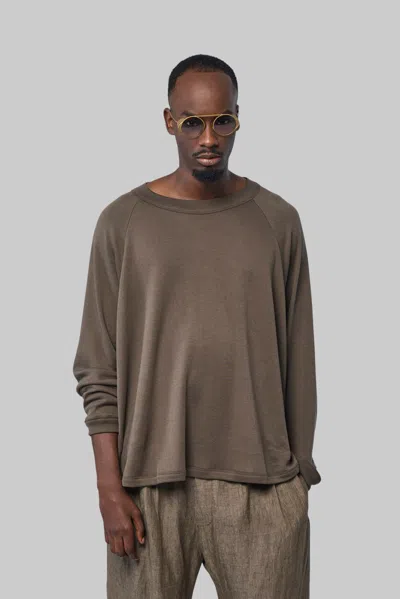 Jan-jan Van Essche Loose Fit Crewneck Raglan Tee In Brown