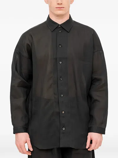 Jan-jan Van Essche Sheer-twill Loose-fit Shirt In Black