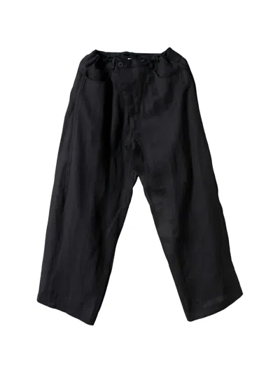 Jan-jan Van Essche Sheer-twill Wide-leg Trousers In Black
