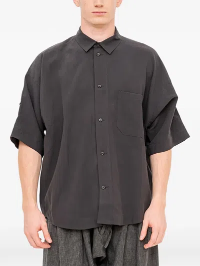Jan-jan Van Essche Short-sleeve Button-loop Shirt In Gray