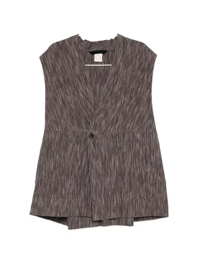 Jan-jan Van Essche V-neck Button-up Gilet In Brown