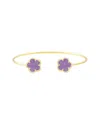 Jankuo 14k Plated Amethyst Crystal Cuff Bracelet In Gold