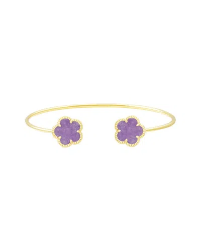 Jankuo 14k Plated Amethyst Crystal Cuff Bracelet In Purple