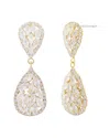 Jankuo 14k Plated Cz Drop Post Earrings In Gold