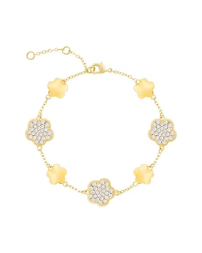 Jankuo 14k Plated Cz Flower Bracelet In Multi