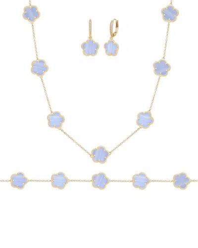 Jankuo 14k Plated Cz Flower Bracelet In Multi