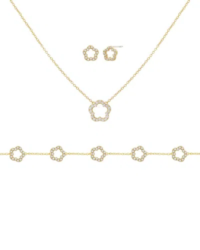 Jankuo 14k Plated Cz Flower Bracelet In Gold