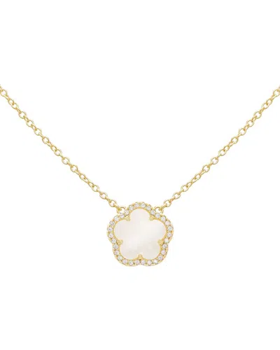 Jankuo 14k Plated Cz Flower Pendant Necklace In Multi