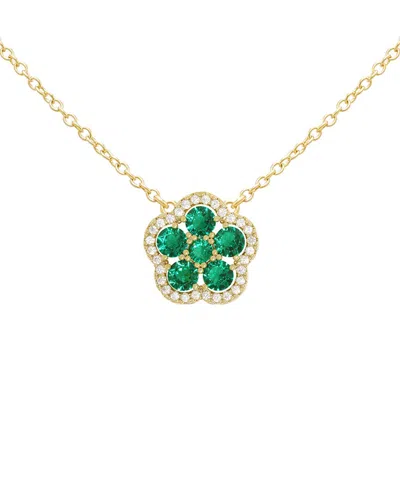 Jankuo 14k Plated Cz Pendant Necklace In Gold