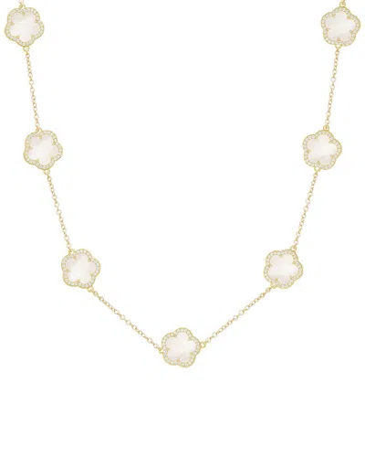 Jankuo 14k Plated Cz Statement Necklace In Brown