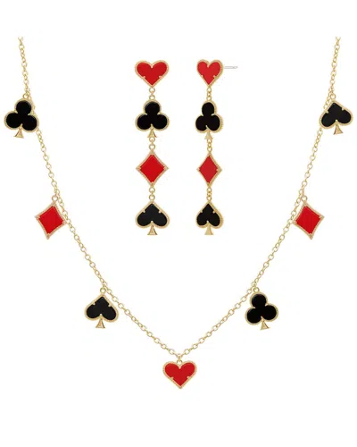 Jankuo 14k Plated Earrings & Necklace Set In Metallic