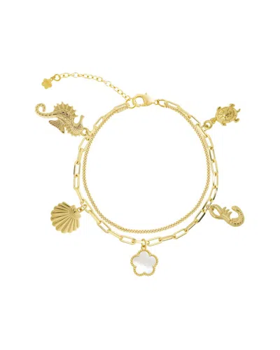 Jankuo 14k Plated Flower Bracelet In Transparent