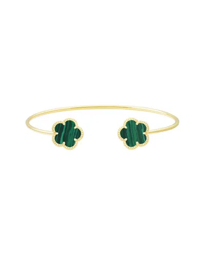 Jankuo 14k Plated Flower Cuff Bracelet In Multi