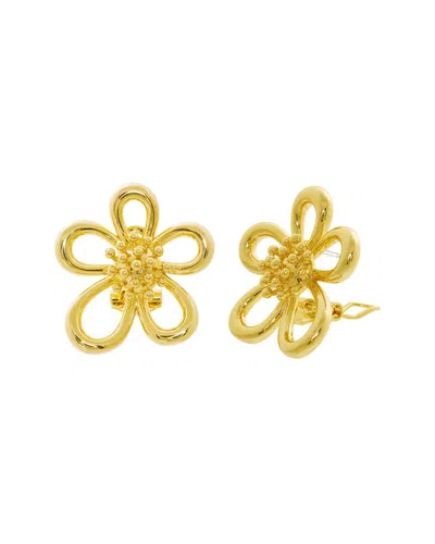 Jankuo 14k Plated Flower Earrings In Gold