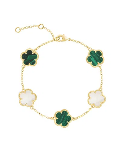 Jankuo 14k Plated Flower Statement Bracelet In Red