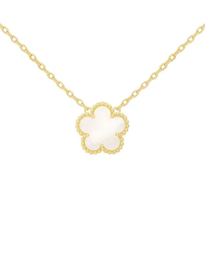 Jankuo 14k Plated Mother Of Pearl Pendant Necklace In Gold