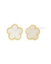 Jankuo 14k Plated Mother Of Pearl Stud-post Earrings In Gold
