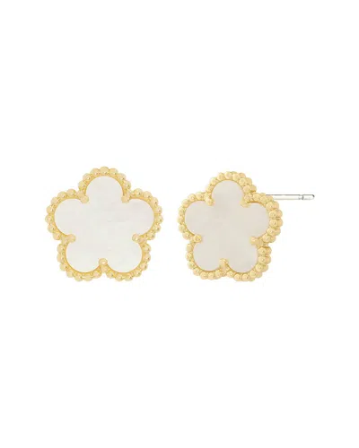 Jankuo 14k Plated Mother Of Pearl Stud-post Earrings