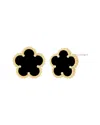 Jankuo 14k Plated Onyx Stud-post Earrings In Black