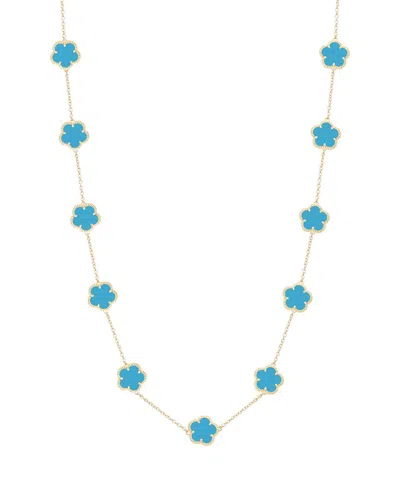 Jankuo 14k Plated Statement Necklace In Blue