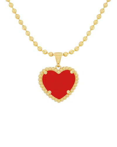 Jankuo 14k Plated Synthetic Coral Pendant Necklace