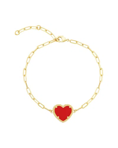 Jankuo 14k Plated Synthetic Coral Station Bracelet