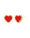 Jankuo 14k Plated Synthetic Coral Stud-post Earrings In Red