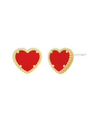 Jankuo 14k Plated Synthetic Coral Stud-post Earrings