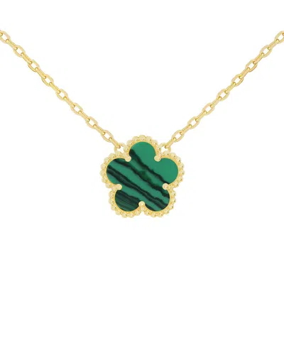 Jankuo 14k Plated Synthetic Emerald Pendant Necklace