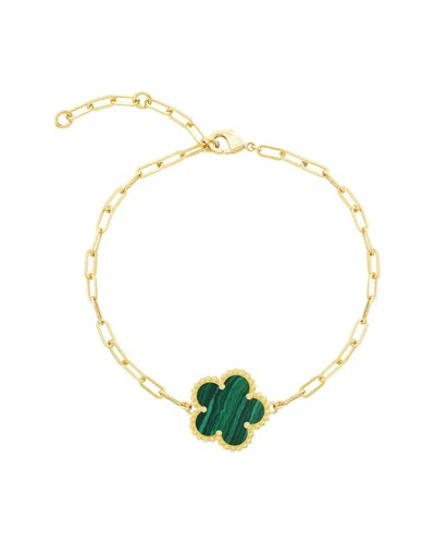 Jankuo 14k Plated Synthetic Emerald Station Bracelet