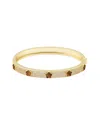 Jankuo 14k Plated Tiger Eye Cz Bangle Bracelet In Gold