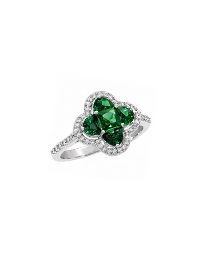 Jankuo Cz Cocktail Ring In Green